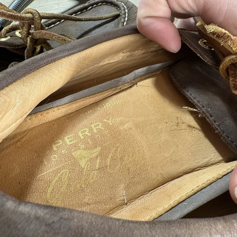 sperry gold cup mens size 8.5 wide shoes brown leather comfort boat sneakers